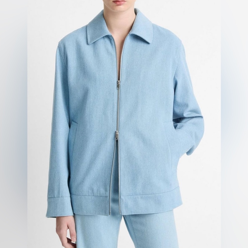NWOT Vince Italian Cotton Twill Zip-Front Jacket